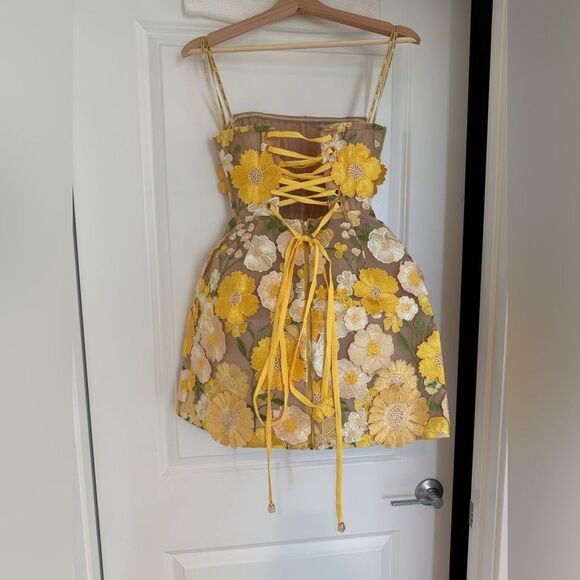 NWOT BRONX AND BANCO Jasmine Maraya Mini Dress in Yellow - Picture 9 of 16